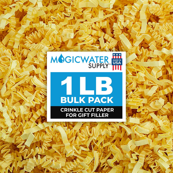 MagicWater Supply Crinkle Cut Paper Shred Filler - 1 LB Canary - Decorative & Protective Packaging for Bridesmaid Gifts & Bridesmaid Proposal Gifts Holiday Stuffers Birthdays Wedding & Anniversaries