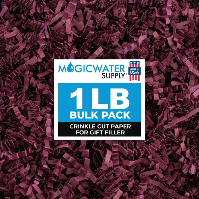 MagicWater Supply Crinkle Cut Paper Shred Filler-1LB Burgandy - Decorative & Protective Packaging for Bridesmaid Gifts & Bridesmaid Proposal Gifts Holiday Stuffers Birthdays Wedding & Anniversaries