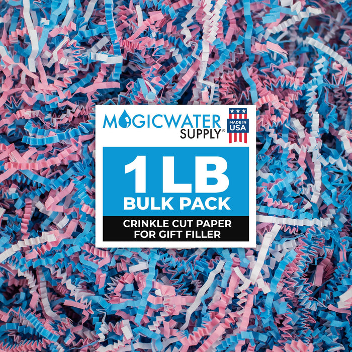 MagicWater Supply Crinkle Cut Paper Shred Filler -1LB Baby Blend-Decorative & Protective Packaging for Bridesmaid Gifts & Bridesmaid Proposal Gifts Holiday Stuffers Birthdays Wedding & Anniversaries