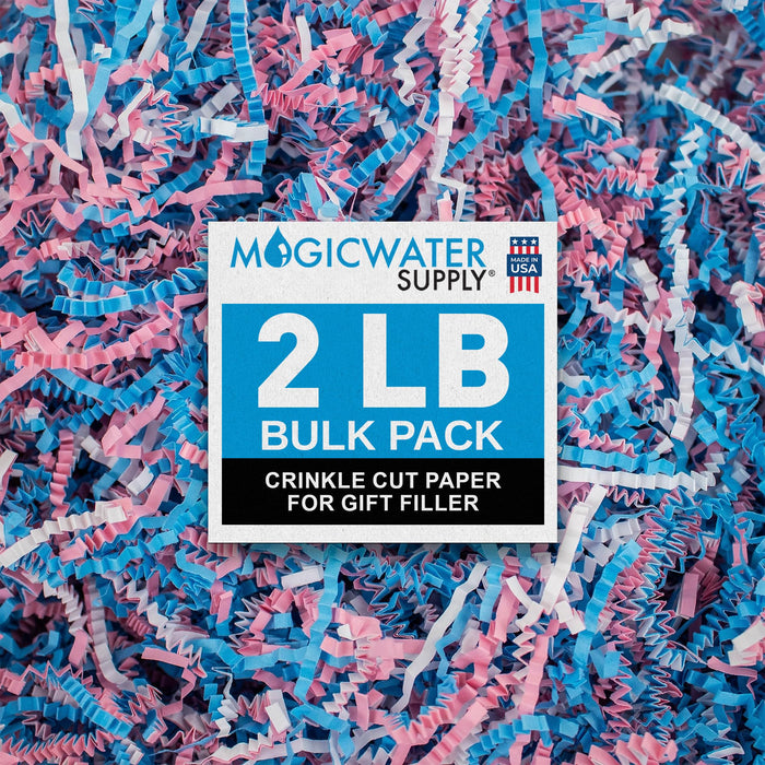 MagicWater Crinkle Cut Paper for Gift Baskets - 2LB - Baby Blend - Perfect for Shredded Paper Filler, Basket Filler, Gift Boxes, Bridesmaid Gifts, Christmas Stuffers & More - Ideal for All Occasions