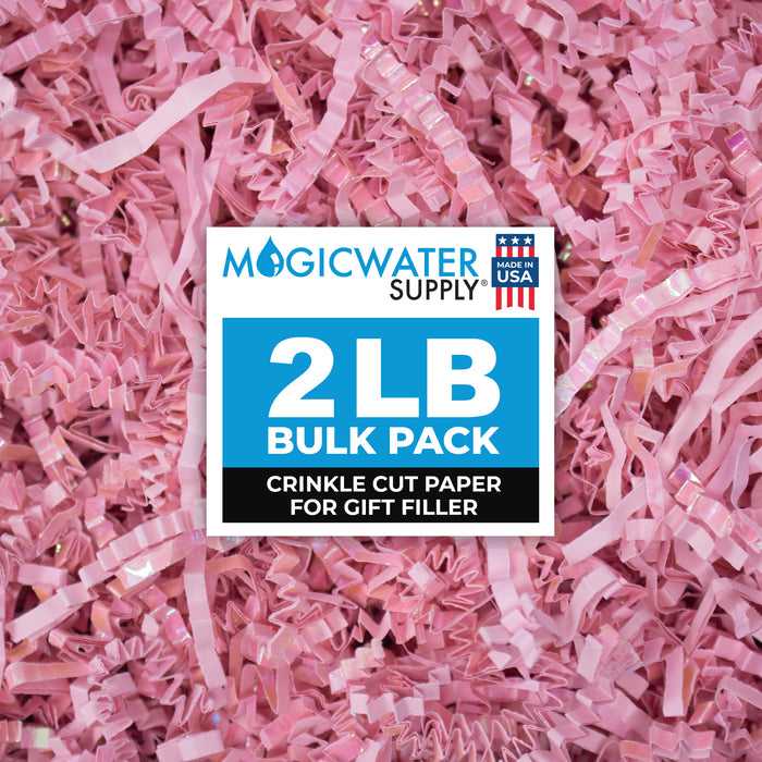 MagicWater Crinkle Cut Paper for Gift Baskets - 2LB - Diamond Light - Perfect for Shredded Paper Filler, Basket Filler, Gift Boxes, Bridesmaid Gifts, Christmas Stuffers & More - For All Occasions