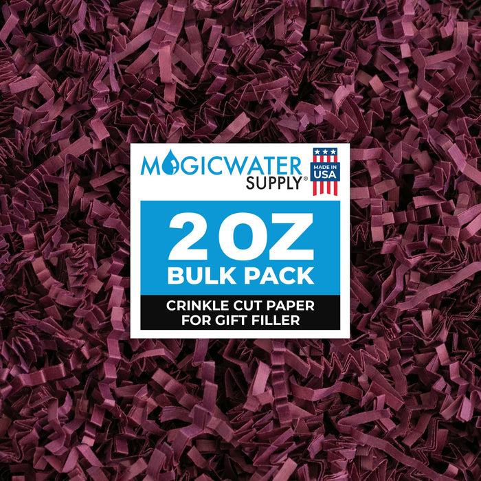 MagicWater Crinkle Cut Paper for Gift Baskets - 2 Oz - Burgundy - Perfect for Shredded Paper Filler, Basket Filler, Gift Boxes, Bridesmaid Gifts, Christmas Stuffers & More - Ideal for All Occasions