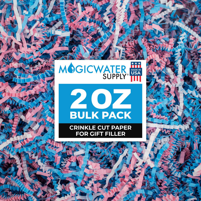 MagicWater Crinkle Cut Paper for Gift Baskets - 2 Oz - Baby Blend - Perfect for Shredded Paper Filler, Basket Filler, Gift Boxes, Bridesmaid Gifts, Christmas Stuffers & More - Ideal for All Occasions