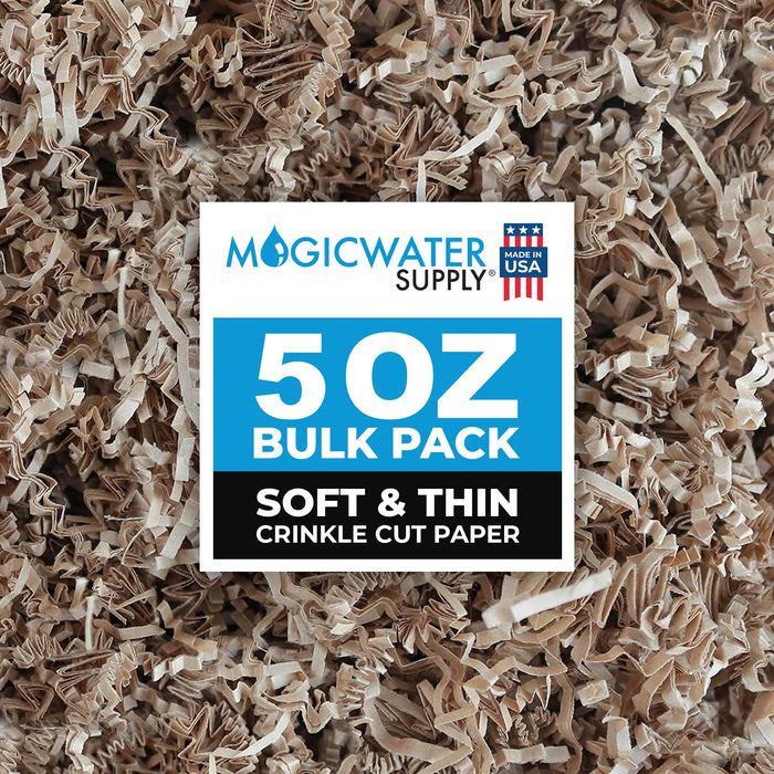 MagicWater Supply - 5 oz - Kraft - Soft & Thin Crinkle Cut Paper Shred Filler great for Gift Wrapping, Basket Filling, Birthdays, Weddings, Anniversaries, Valentines Day, and other occasions