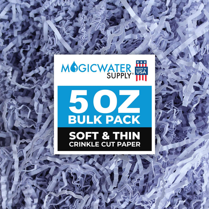 MagicWater Supply - 5 oz - Lavender - Soft & Thin Crinkle Cut Paper Shred Filler great for Gift Wrapping, Basket Filling, Birthdays, Weddings, Anniversaries, Valentines Day, and other occasions