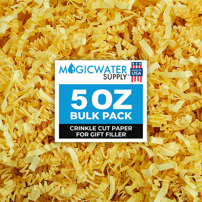 MagicWater Crinkle Cut Paper for Gift Baskets - 5 oz - Canary - Perfect for Shredded Paper Filler, Basket Filler, Gift Boxes, Bridesmaid Gifts, Christmas Stuffers & More - Ideal for All Occasions