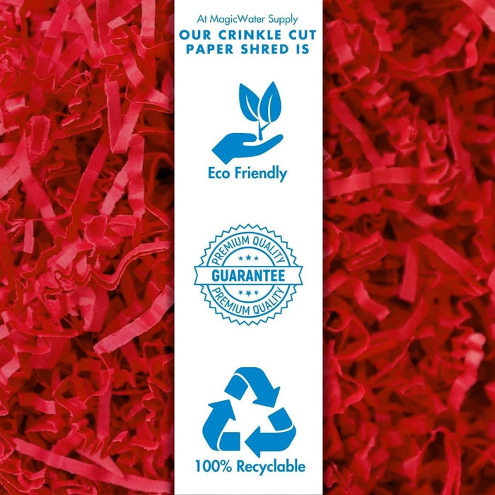 MagicWater Supply - 1/2 LB - Red - Soft & Thin Crinkle Cut Paper Shred Filler great for Gift Wrapping, Basket Filling, Birthdays, Weddings, Anniversaries, Valentines Day, and other occasions