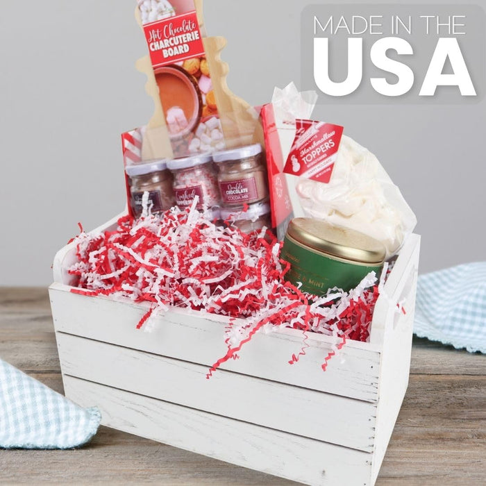 MagicWater Crinkle Cut Paper for Gift Baskets - 2LB - Red & White - Perfect for Shredded Paper Filler, Basket Filler, Gift Boxes, Bridesmaid Gifts, Christmas Stuffers & More - Ideal for All Occasions
