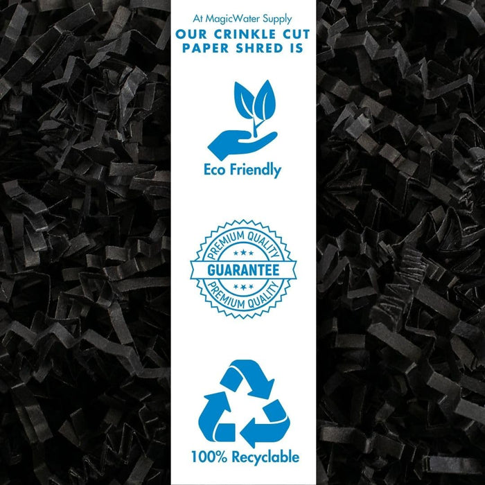 MagicWater Supply Crinkle Cut Paper Shred Filler - 10LB - Black - Premium Quality Recyclable, Eco-Friendly Decorative Packaging for Gift Wrapping, Basket Filling, Birthdays, Weddings & Anniversaries.
