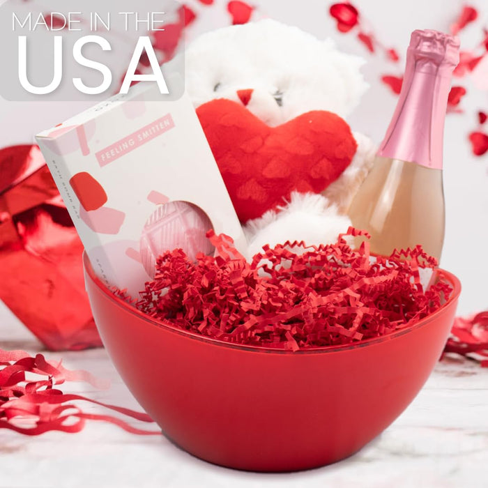 MagicWater Supply Soft & Thin Crinkle Cut Paper - 2 LB - Red - Paper Shred Filler for Gift Wrapping, Basket Filling, Birthdays, Weddings, Anniversaries, Valentines Day, and other occasions