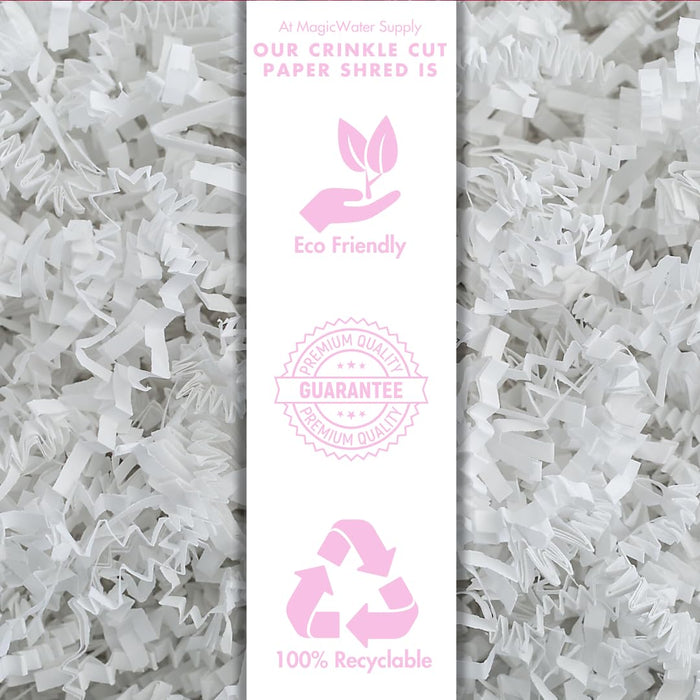 MagicWater Crinkle Cut Paper for Gift Baskets - 1/2 LB - White - Perfect for Shredded Paper Filler, Basket Filler, Gift Boxes, Bridesmaid Gifts, Christmas een Stuffers & More - Ideal for All Occasions