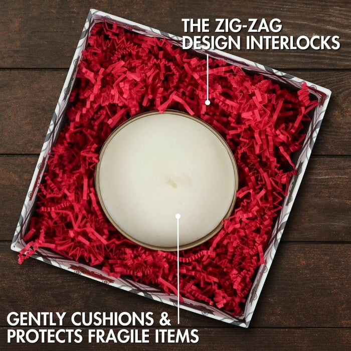 MagicWater Supply - 1/2 LB - Red - Soft & Thin Crinkle Cut Paper Shred Filler great for Gift Wrapping, Basket Filling, Birthdays, Weddings, Anniversaries, Valentines Day, and other occasions