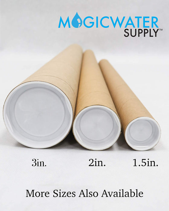 MagicWater Supply Mailing Tube - 3 in x 24 in - Kraft - 6 Pack - for Shipping and Storage of Posters, Arts, Crafts, and Documents