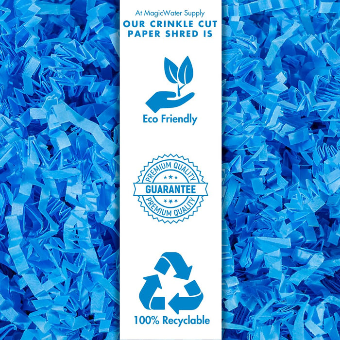 MagicWater Crinkle Cut Paper for Gift Baskets - 10LB - Light Blue - Perfect for Shredded Paper Filler, Basket Filler, Gift Boxes, Bridesmaid Gifts, Christmas Stuffers & More - Ideal for All Occasions