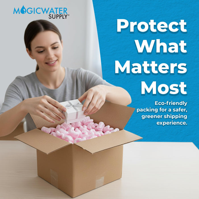 Magicwater Supply - 1 Cu Ft - Pink Packing Peanuts - Anti-Static S Shaped Cushion for Shipping, Void Filling & Storage - Protect Your Goods