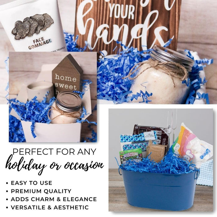 MagicWater Crinkle Cut Paper for Gift Baskets - 2 Oz - Sky Blue - Perfect for Shredded Paper Filler, Basket Filler, Gift Boxes, Bridesmaid Gifts, Christmas Stuffers & More - Ideal for All Occasions