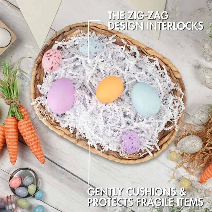 MagicWater Supply - 1 LB - Diamond White - Crinkle Cut Paper Shred Filler great for Gift Wrapping, Basket Filling, Birthdays, Weddings, Anniversaries