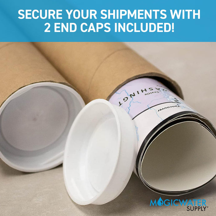 MagicWater Supply Mailing Tube - 1.5 in x 24 in - Kraft - 6 Pack - for Shipping and Storage of Posters, Arts, Crafts, and Documents