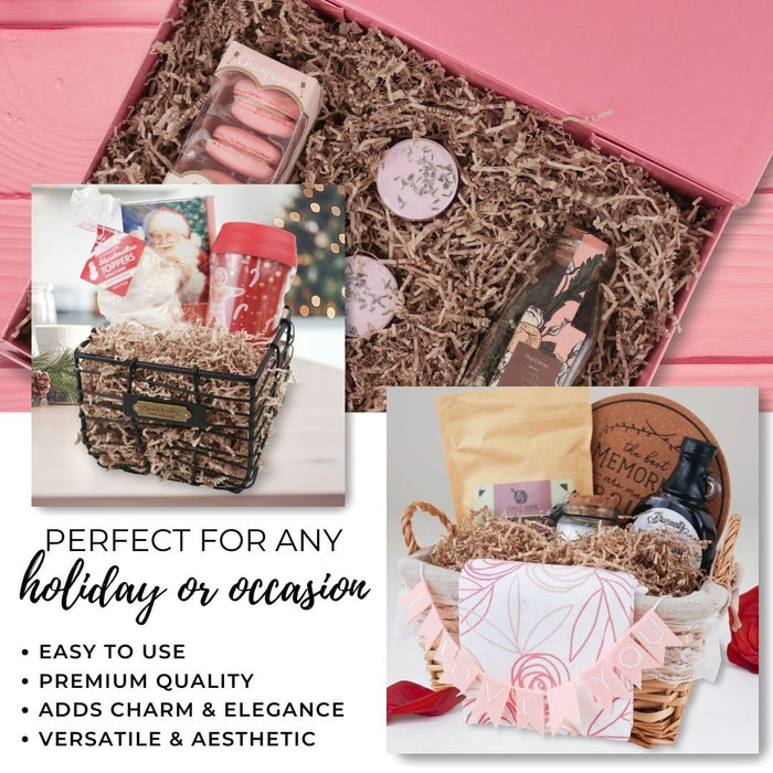 MagicWater Supply - 2 oz - Kraft - Soft & Thin Crinkle Cut Paper Shred Filler great for Gift Wrapping, Basket Filling, Birthdays, Weddings, Anniversaries, Valentines Day, and other occasions