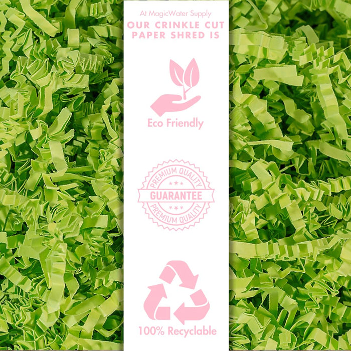 MagicWater Crinkle Cut Paper for Gift Baskets - 5LB - Lime Green - Perfect for Shredded Paper Filler, Basket Filler, Gift Boxes, Bridesmaid Gifts, Christmas Stuffers & More - Ideal for All Occasions