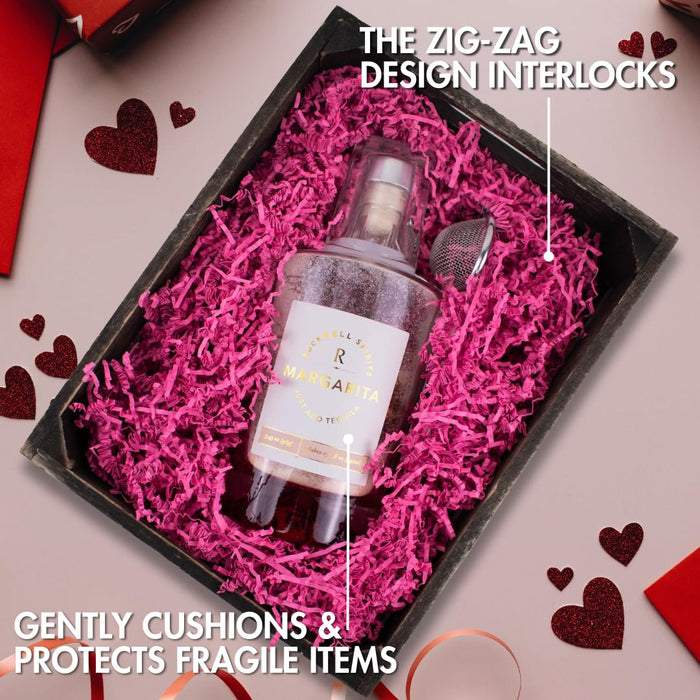 MagicWater Supply - 5 oz - Raspberry - Soft & Thin Crinkle Cut Paper Shred Filler great for Gift Wrapping, Basket Filling, Birthdays, Weddings, Anniversaries, Valentines Day, and other occasions