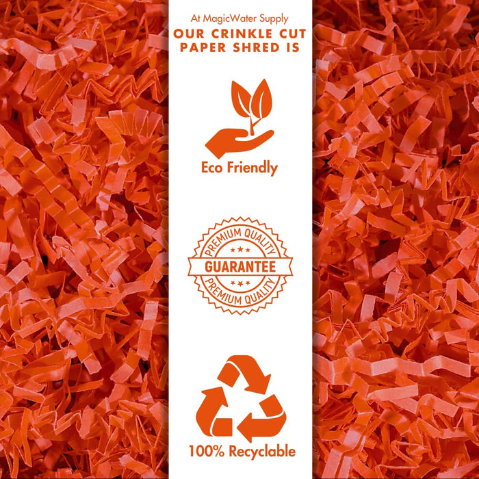 MagicWater Crinkle Cut Paper for Gift Baskets - 2 Oz - Orange - Perfect for Shredded Paper Filler, Basket Filler, Gift Boxes, Bridesmaid Gifts, Christmas Stuffers & More - Ideal for All Occasions