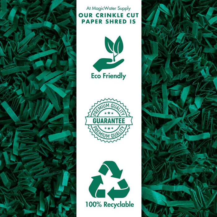 MagicWater Crinkle Cut Paper for Gift Baskets - 10LB Forest Green - Perfect for Shredded Paper Filler, Basket Filler, Gift Boxes, Bridesmaid Gifts, Christmas Stuffers & More - Ideal for All Occasions