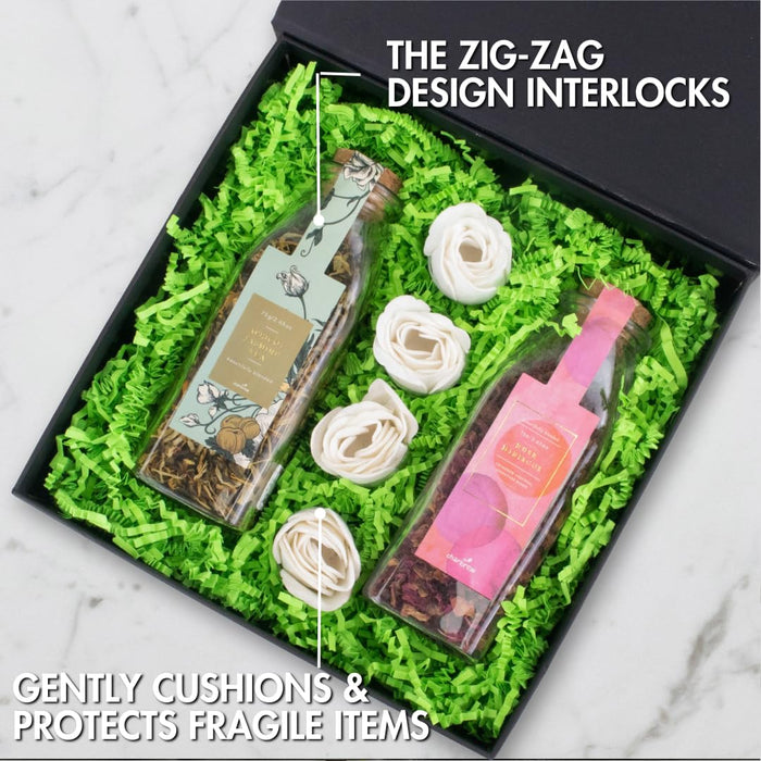 MagicWater Crinkle Cut Paper for Gift Baskets - 5LB - Lime Green - Perfect for Shredded Paper Filler, Basket Filler, Gift Boxes, Bridesmaid Gifts, Christmas Stuffers & More - Ideal for All Occasions