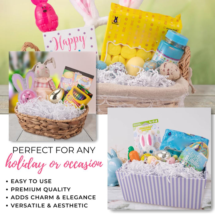 MagicWater Crinkle Cut Paper for Gift Baskets - 2LB White - Perfect for Shredded Paper Filler, Basket Filler, Gift Boxes, Bridesmaid Gifts, Christmas Stuffers & More - Ideal for All Occasions