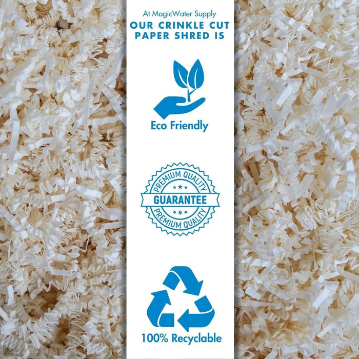 MagicWater Supply - 5 oz - Cream - Soft & Thin Crinkle Cut Paper Shred Filler great for Gift Wrapping, Basket Filling, Birthdays, Weddings, Anniversaries, Valentines Day, and other occasions