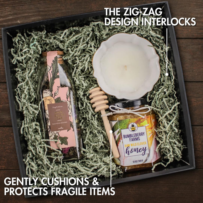 MagicWater Supply - 5 Oz - Sage - Soft & Thin Staight Cut Crinkle Paper Shred Filler great for Gift Wrapping, Basket Filling, Birthdays, Weddings, Anniversaries and Valentines Day