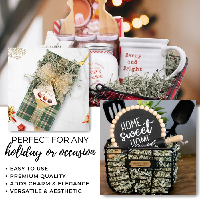 MagicWater Supply - 5 Oz - Sage - Soft & Thin Staight Cut Crinkle Paper Shred Filler great for Gift Wrapping, Basket Filling, Birthdays, Weddings, Anniversaries and Valentines Day