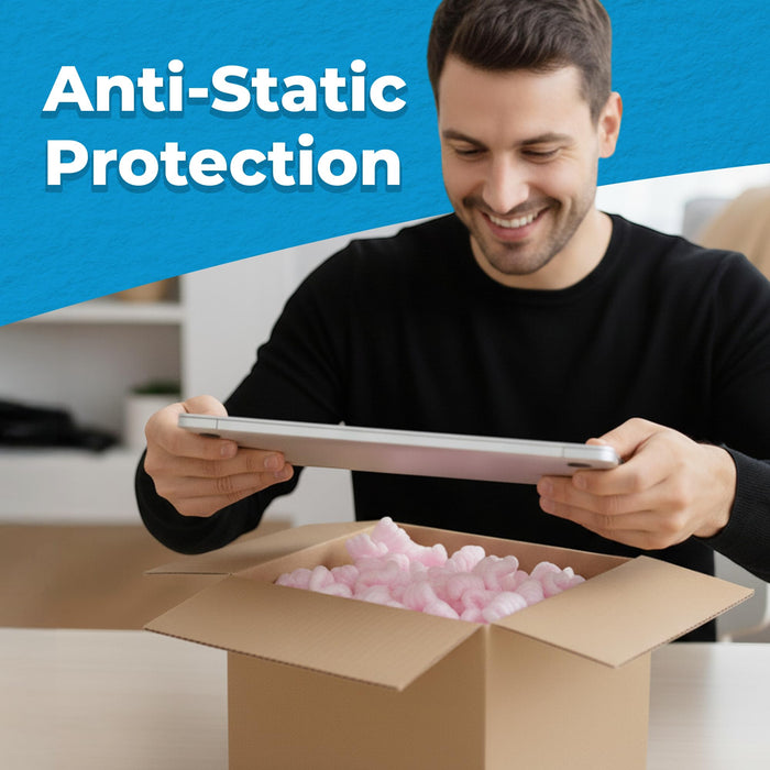 Magicwater Supply - 1 Cu Ft - Pink Packing Peanuts - Anti-Static S Shaped Cushion for Shipping, Void Filling & Storage - Protect Your Goods