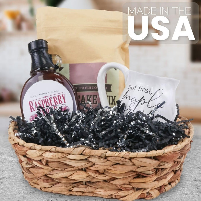 MagicWater Crinkle Cut Paper for Gift Baskets - 2LB - Black & Silver - Perfect for Shredded Paper Filler, Basket Filler, Gift Boxes, Bridesmaid Gifts, Christmas Stuffers & More - For All Occasions