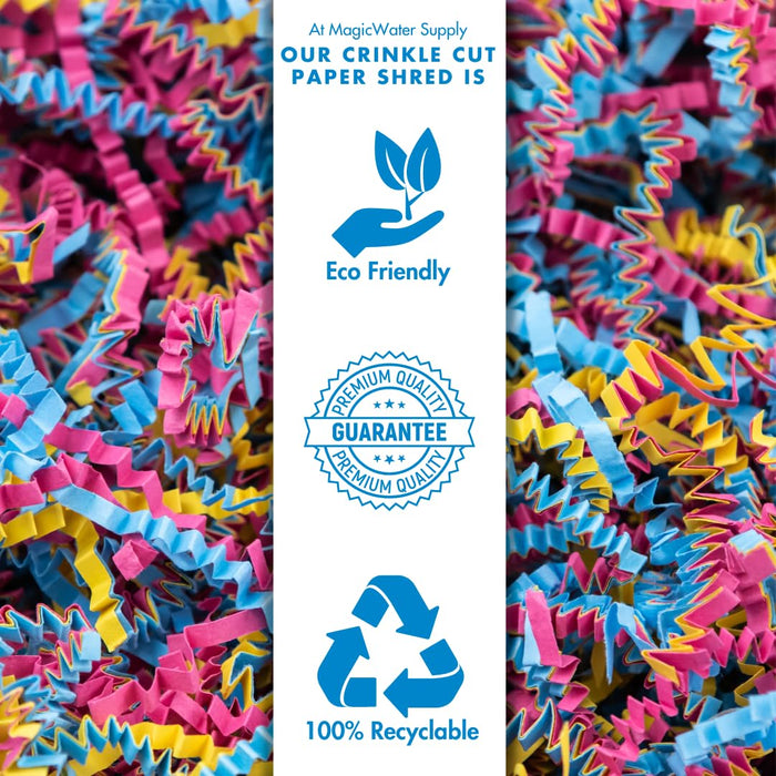 MagicWater Crinkle Cut Paper for Gift Baskets - 5 oz - Fiesta Blend - Perfect for Shredded Paper Filler, Basket Filler, Gift Boxes, Bridesmaid Gifts, Christmas Stuffers & More - For All Occasions