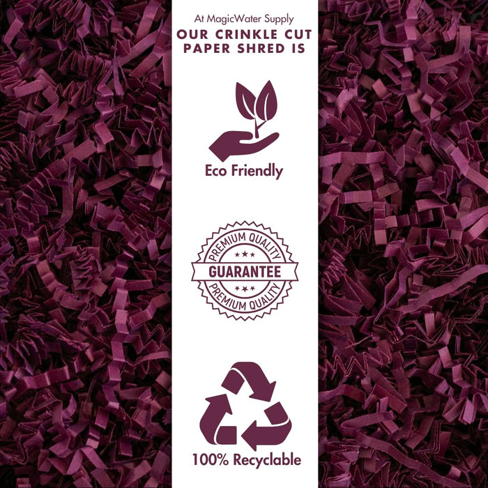 MagicWater Crinkle Cut Paper for Gift Baskets - 5LB - Burgundy - Perfect for Shredded Paper Filler, Basket Filler, Gift Boxes, Bridesmaid Gifts, Christmas Stuffers & More - Ideal for All Occasions