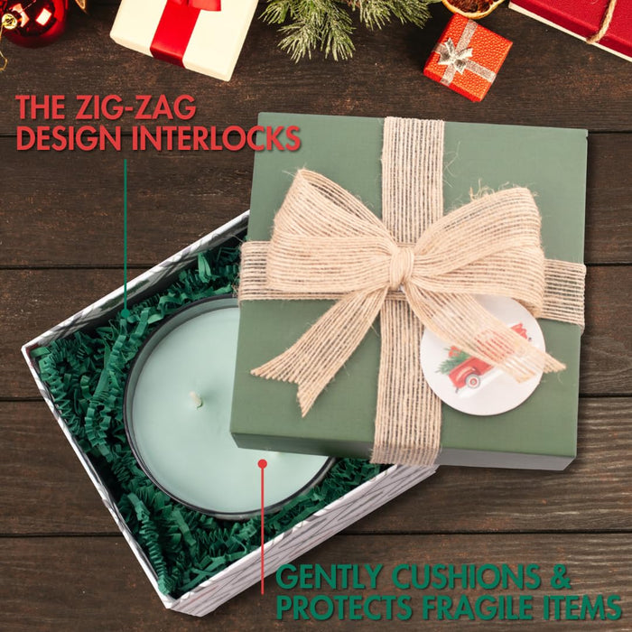 MagicWater Crinkle Cut Paper for Gift Baskets - 2 Oz - Forest Green - Perfect for Shredded Paper Filler, Basket Filler, Gift Boxes, Bridesmaid Gifts, Christmas Stuffers & More - For All Occasions