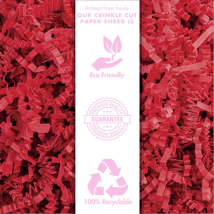 MagicWater Crinkle Cut Paper for Gift Baskets - 5LB - Red - Perfect for Shredded Paper Filler, Basket Filler, Gift Boxes, Bridesmaid Gifts, Christmas Stuffers & More - Ideal for All Occasions