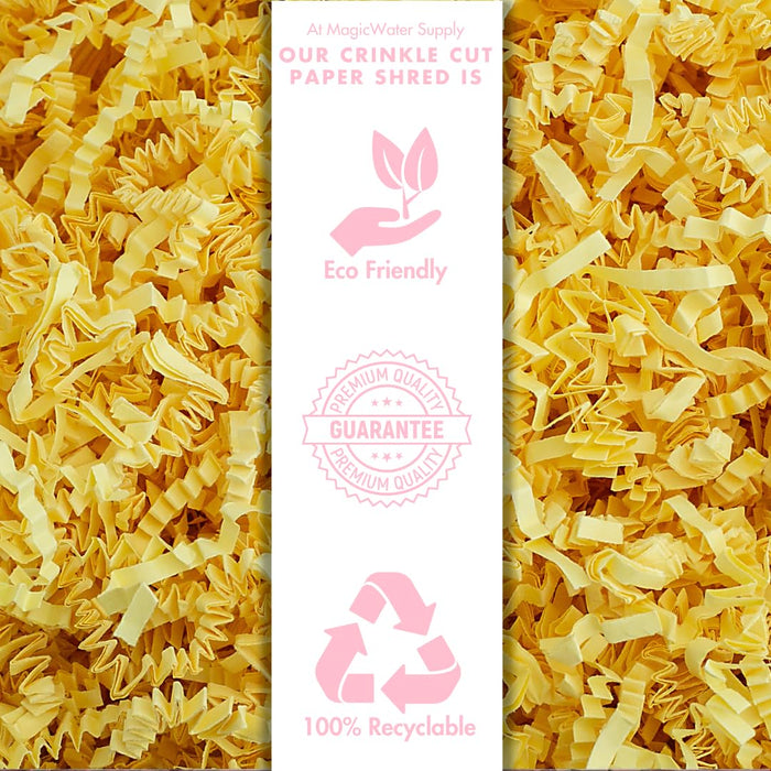 MagicWater Crinkle Cut Paper for Gift Baskets - 5 oz - Canary - Perfect for Shredded Paper Filler, Basket Filler, Gift Boxes, Bridesmaid Gifts, Christmas Stuffers & More - Ideal for All Occasions