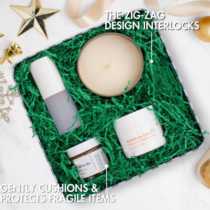 MagicWater Supply - 1/2 LB - Green - Soft & Thin Crinkle Cut Paper Shred Filler great for Gift Wrapping, Basket Filling, Birthdays, Weddings, Anniversaries, Valentines Day, and other occasions