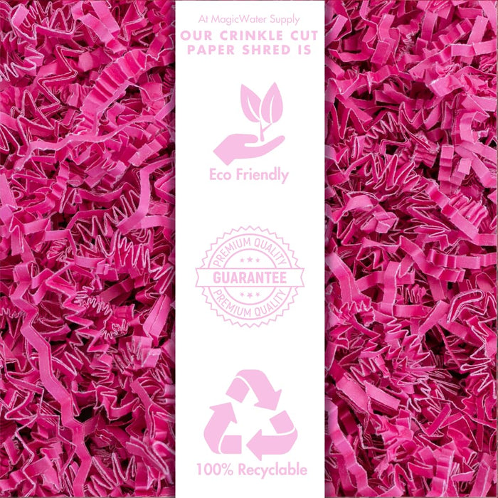 MagicWater Crinkle Cut Paper for Gift Baskets - 2LB - Pink- Perfect for Shredded Paper Filler, Basket Filler, Gift Boxes, Bridesmaid Gifts, Christmas Stuffers & More - Ideal for All Occasions