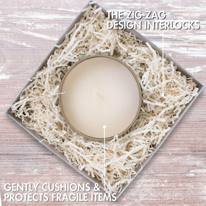 MagicWater Supply - 1 LB - Cream - Soft & Thin Crinkle Cut Paper Shred Filler great for Gift Wrapping, Basket Filling, Birthdays, Weddings, Anniversaries, Valentines Day, and other occasions