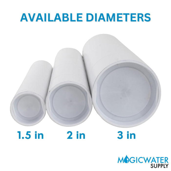 MagicWater Supply Mailing Tube - 1.5 in x 18 in - White - 6 Pack - for Shipping and Storage of Posters, Arts, Crafts, and Documents