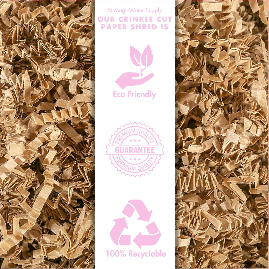 MagicWater Crinkle Cut Paper for Gift Baskets - 10LB Kraft - Perfect for Shredded Paper Filler, Basket Filler, Gift Boxes, Bridesmaid Gifts, Christmas Stuffers & More - Ideal for All Occasions