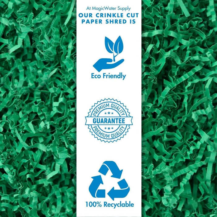 MagicWater Supply - 2 oz - Green - Soft & Thin Crinkle Cut Paper Shred Filler great for Gift Wrapping, Basket Filling, Birthdays, Weddings, Anniversaries, Valentines Day, and other occasions