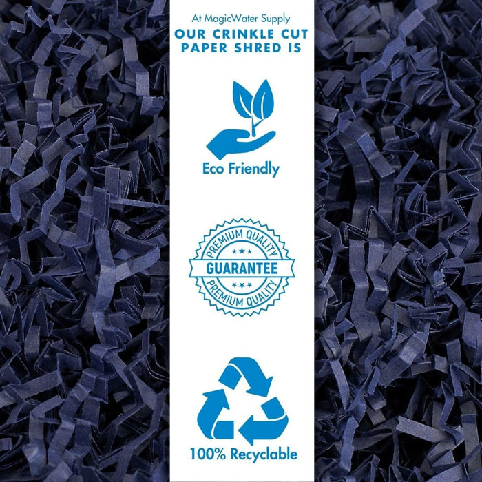 MagicWater Crinkle Cut Paper for Gift Baskets - 1/2 LB - Navy Blue - Perfect for Shredded Paper Filler, Basket Filler, Gift Boxes, Bridesmaid Gifts, Christmas Stuffers & More - Ideal for All Occasions