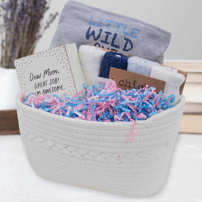 MagicWater Crinkle Cut Paper for Gift Baskets - 1/2 LB - Baby Blend - Perfect for Shredded Paper Filler, Basket Filler, Gift Boxes, Bridesmaid Gifts, Christmas Stuffers - Ideal for All Occasions