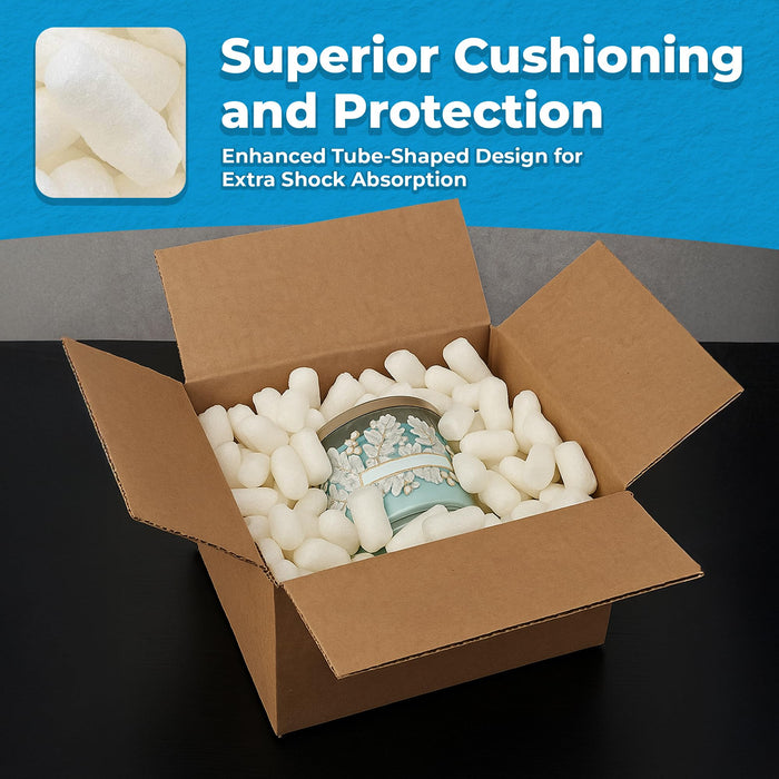 MagicWater Packing Peanuts for Shipping - 3.5 Cu Ft - Bio Tube Recycled Compostable & Biodegradable Void Filler - Cushion for Shipping Packaging - Dust-Free & Abrasion Resistant - Non Styrofoam