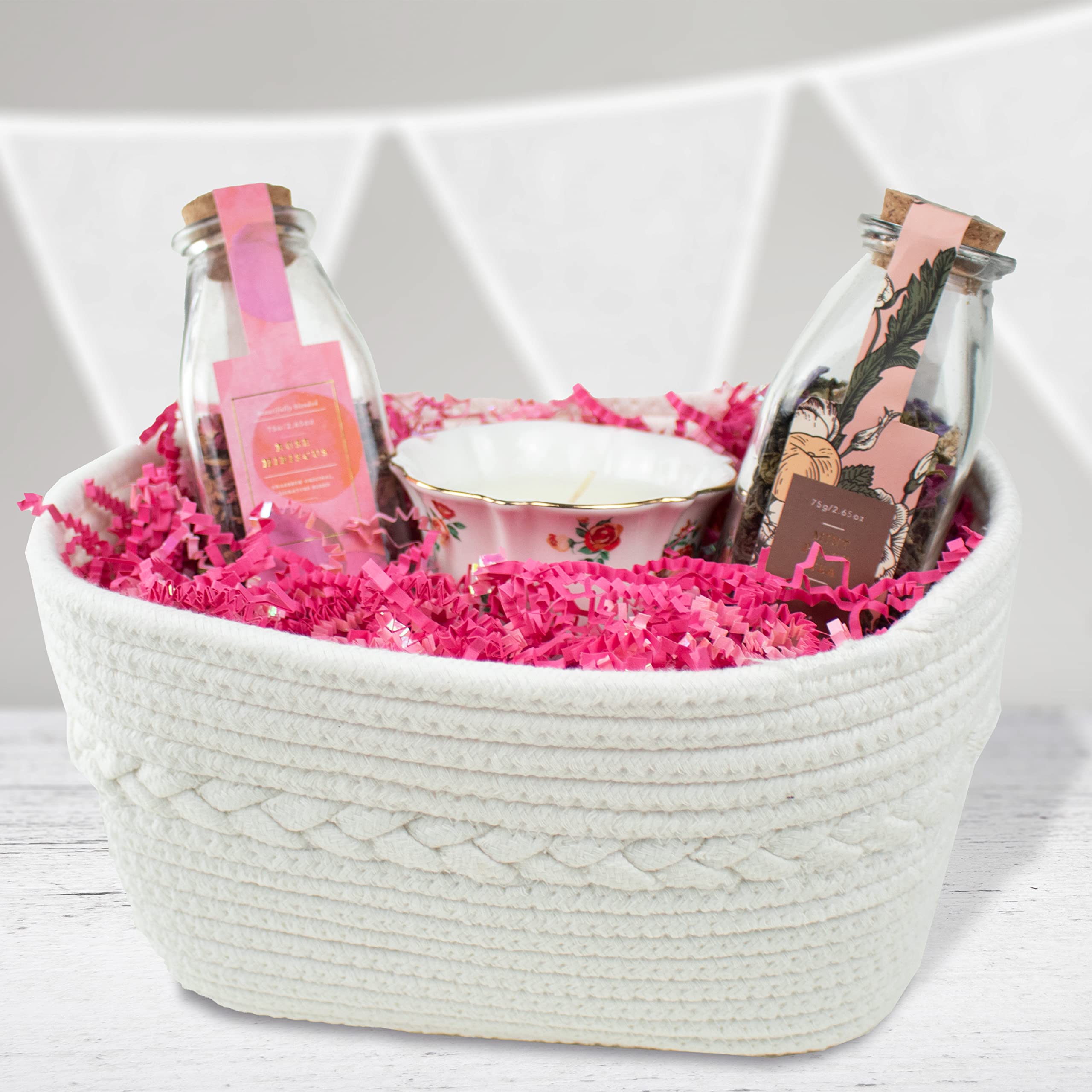 MagicWater Crinkle Cut Paper for Gift Baskets - 1LB Diamond Strawberry Pink - Perfect for Shredded Paper Filler, Basket Filler, Gift Boxes, Bridesmaid Gifts, Christmas Stuffers & More Occasions