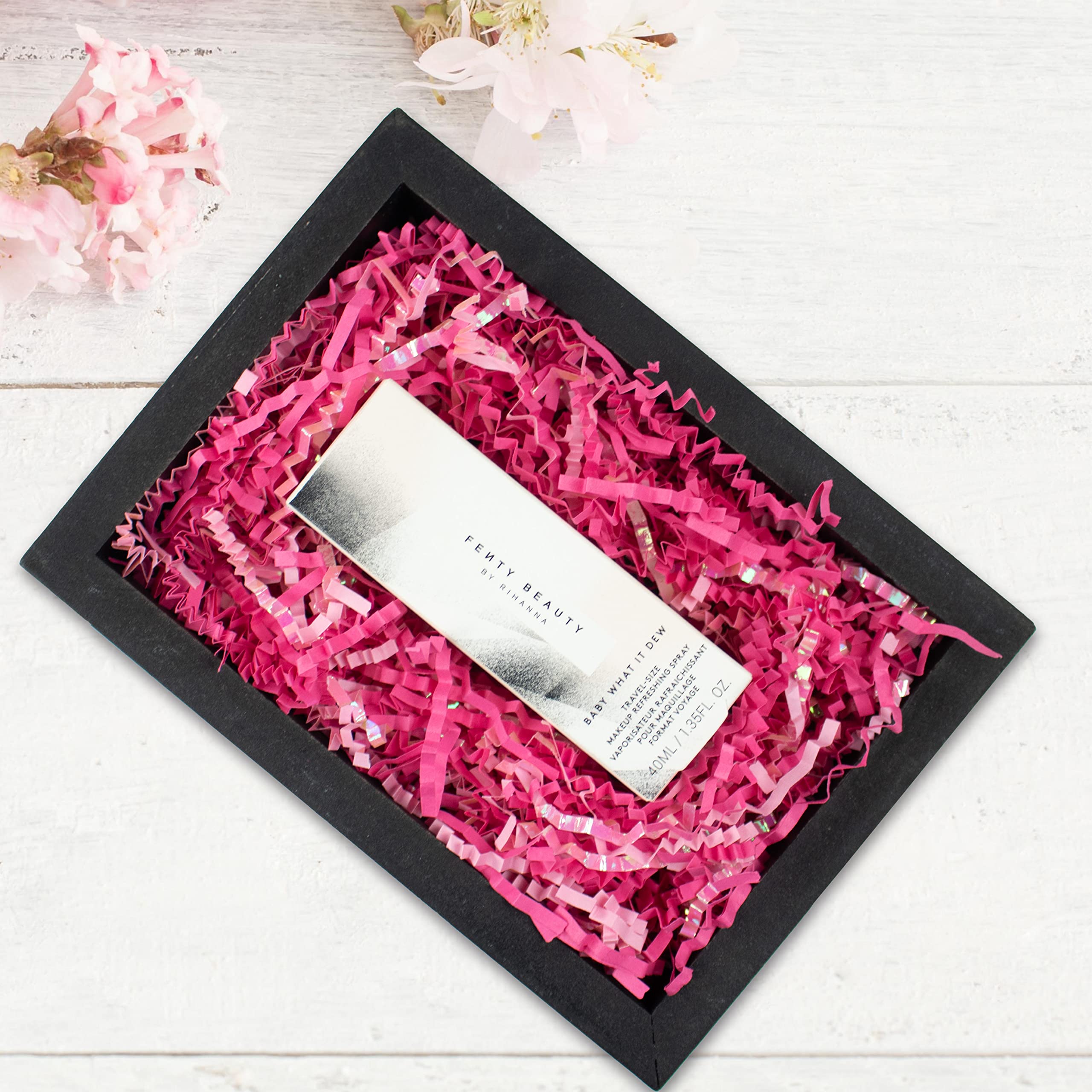 MagicWater Crinkle Cut Paper for Gift Baskets - 1LB Diamond Strawberry Pink - Perfect for Shredded Paper Filler, Basket Filler, Gift Boxes, Bridesmaid Gifts, Christmas Stuffers & More Occasions